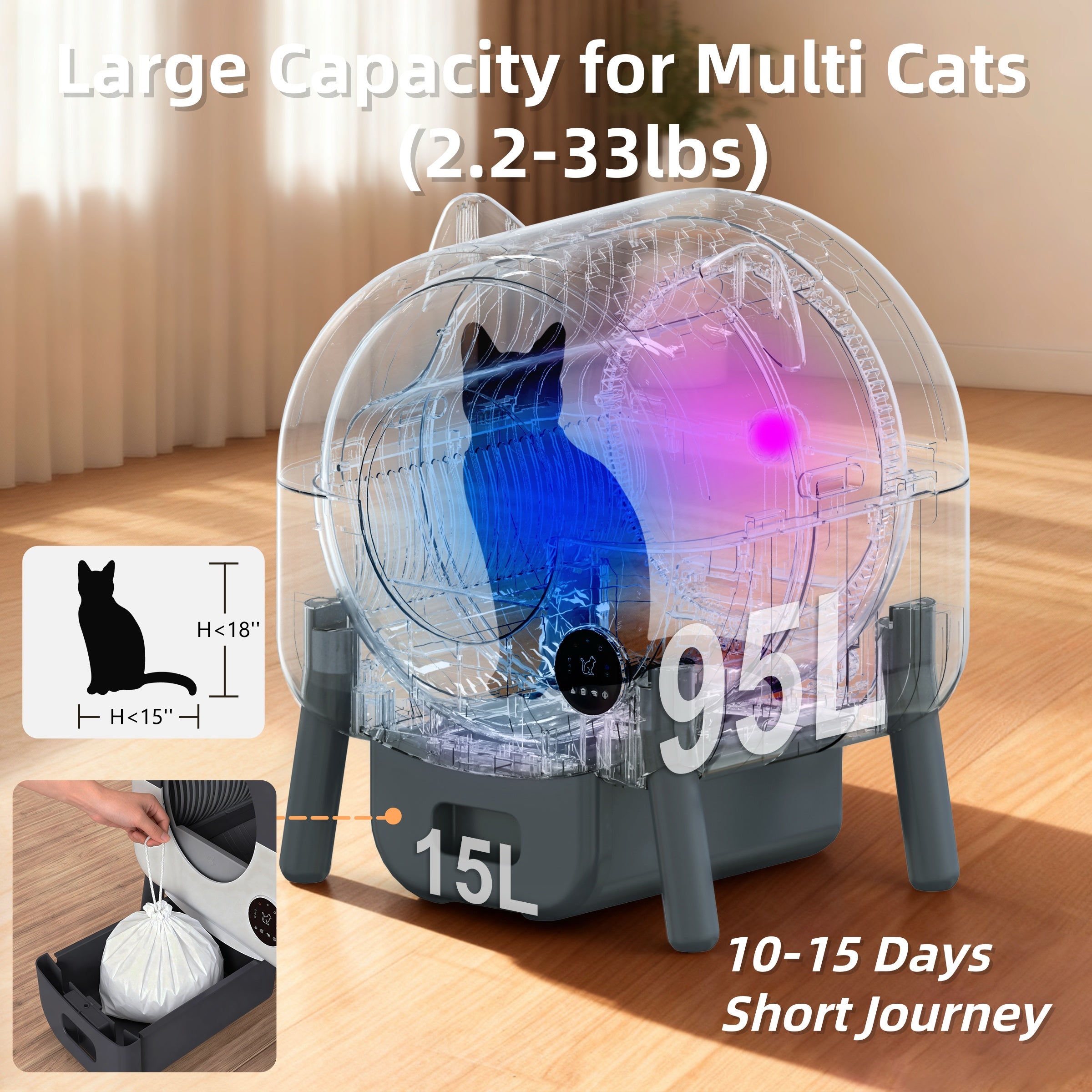 MeowWhimsy S7 Automatic Self-Cleaning Cat Litter Box